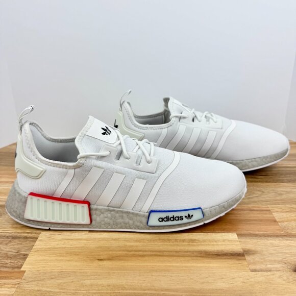 ADIDAS Originals NMD R1‎ White Grey Boost GX9525 Men\'s Size 13 Sneaker Shoes